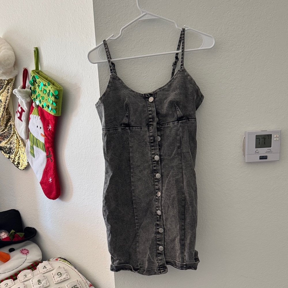 Love Culture Black Denim Midi Dress